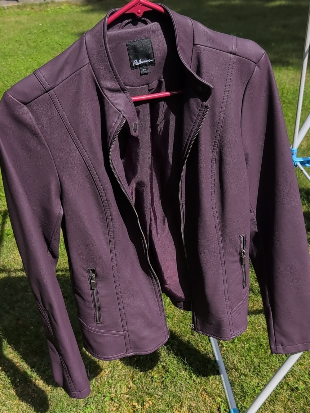 Reitmans Purple Faux Leather Jacket S